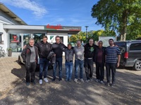 Unsere heutige Mannschaft. Von links nach rechts: Johann, Ekki, Andreas, Romeo, Armin, Philip, Eduardo und Dimitri.